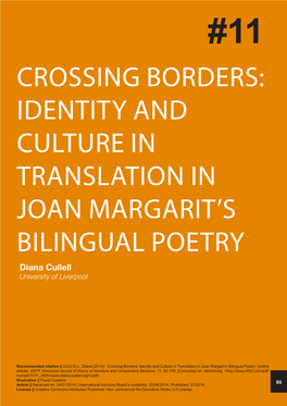 Crossing Borders: Identity and Culture in Translation in Joan Margarit's