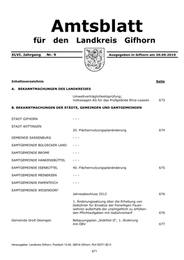 Amtsblatt Für Den Landkreis Gifhorn