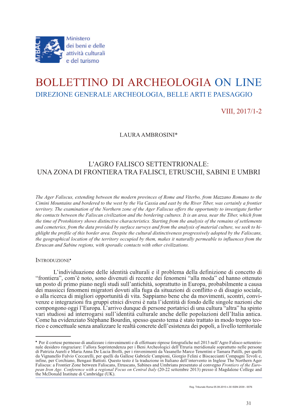 L. AMBROSINI – L'agro Falisco Settentrionale