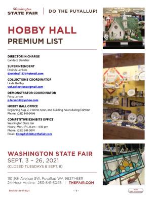 Hobby Hall Premium List