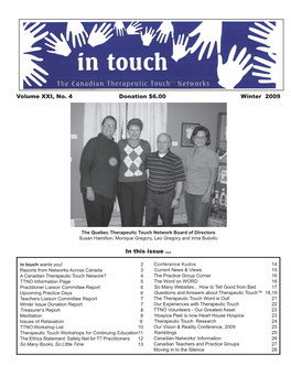 Volume XXI, No. 4 Donation $6.00 Winter 2009 in This Issue