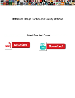 Reference Range for Specific Gravity of Urine