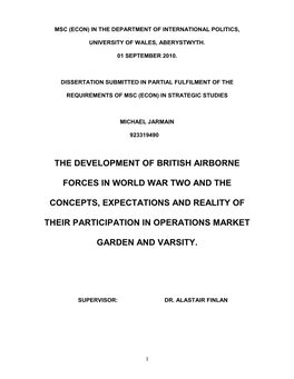 British Airborne Operations in Late 1944/1945