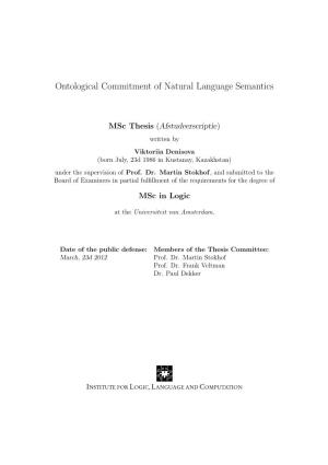 Ontological Commitment of Natural Language Semantics