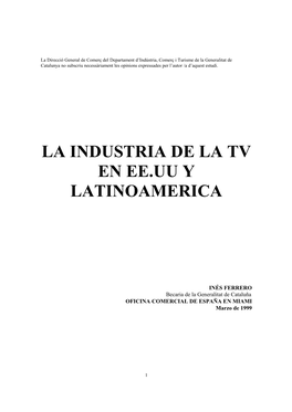 La Industria De La Tv En Ee.Uu Y Latinoamerica