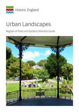 Urban Landscapes Register of Parks and Gardens Selection Guide Summary