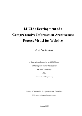 Development of a Comprehensive Information Architecture Process Model for Websites