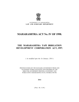 The Maharashtra Tapi Irrigation Development Corporation Act, 1997