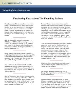Fascinating Facts About the Founding Fathers