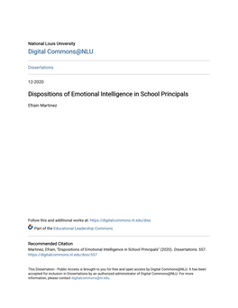 Dispositions of Emotional Intelligence in School Principals