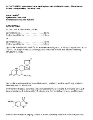 ALDACTAZIDE- Spironolactone and Hydrochlorothiazide Tablet, Film Coated