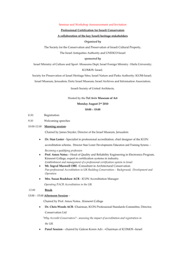 Programme of the Seminar