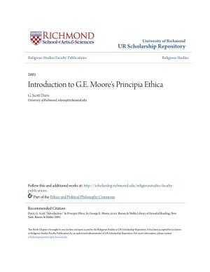 Introduction to G.E. Moore's Principia Ethica G