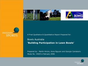 Bowls Australia 'Building Participation in Lawn Bowls'