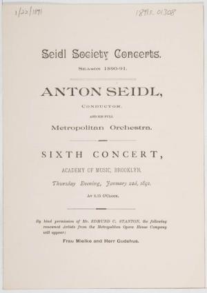 Anton Seidl, Conductor