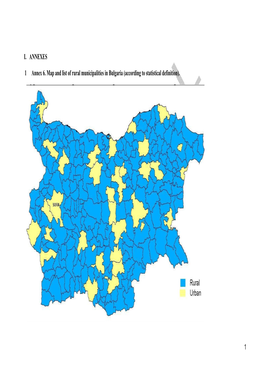 1 I. ANNEXES 1 Annex 6. Map and List of Rural Municipalities in Bulgaria