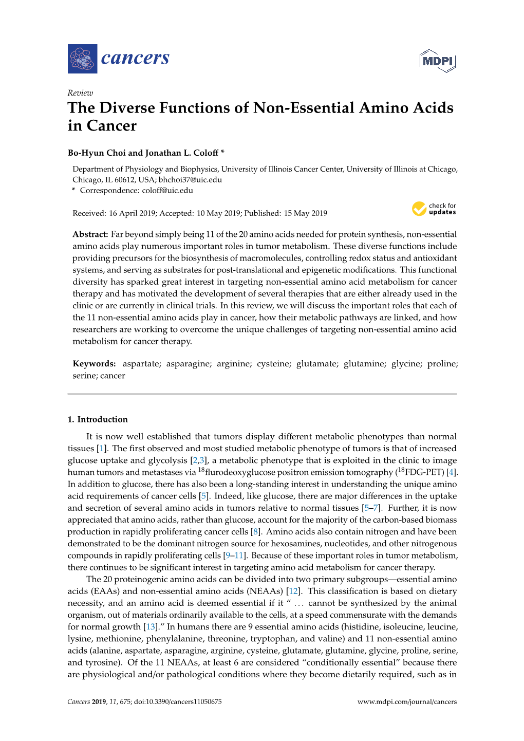 The Diverse Functions of Non-Essential Amino Acids in Cancer