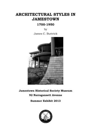 ARCHITECTURAL STYLES in JAMESTOWN 1700-1950 by James C