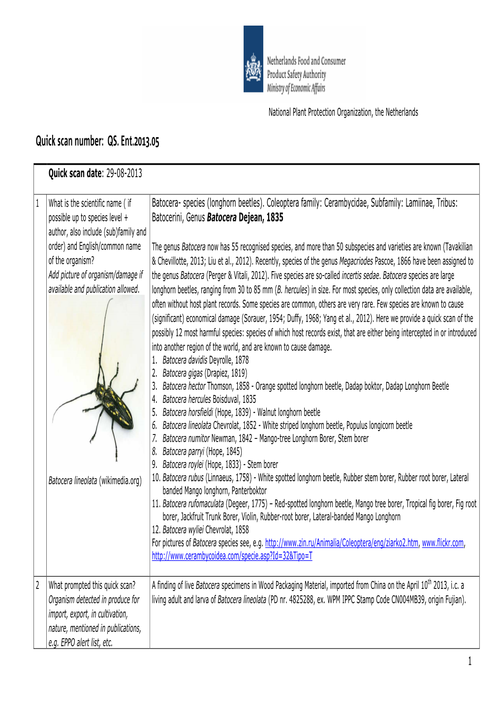 Quikscan Batocera Spp Aug 2013 Def