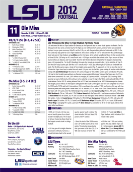 Game 11 Notes Vs. Ole Miss.Indd