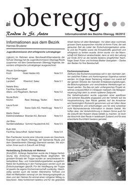 Rondom De St. Anton Informationsblatt Des Bezirks Oberegg 06/2012