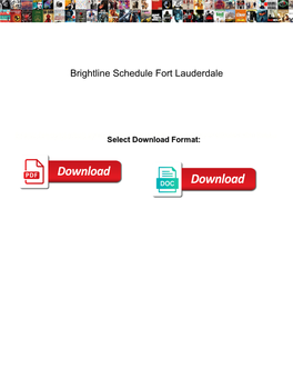 Brightline Schedule Fort Lauderdale