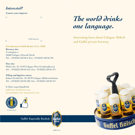 The World Drinks One Language