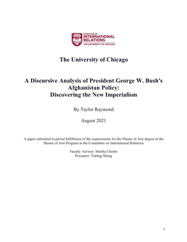 The University of Chicago a Discursive Analysis of President