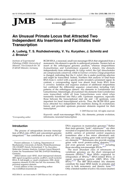 An Unusual Primate Locus That Attracted Two Independent Alu Insertions and Facilitates Their Transcription