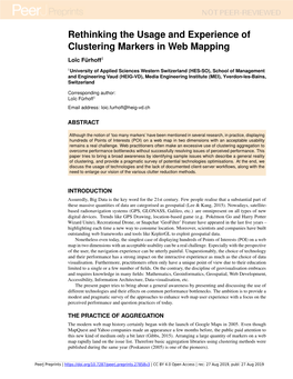 Rethinking the Usage and Experience of Clustering Markers in Web Mapping