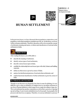 29 Human Settlement