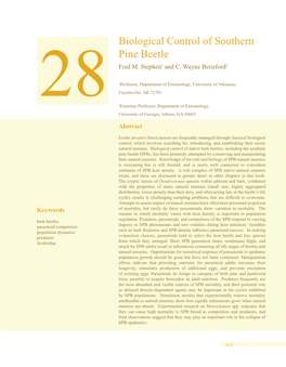 Biological Control of Southern Pine Beetle Fred M