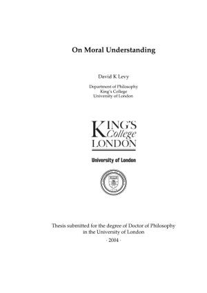 On Moral Understanding