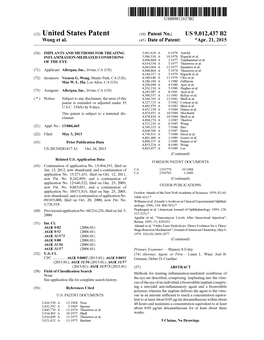 (12) United States Patent (10) Patent No.: US 9,012.437 B2 Wong Et Al
