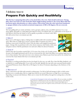 Prepare Fish Quickly and Healthfully