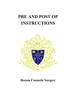 Pre and Post Op Instructions