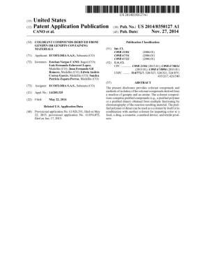 (12) Patent Application Publication (10) Pub. No.: US 2014/0350127 A1 CANO Et Al