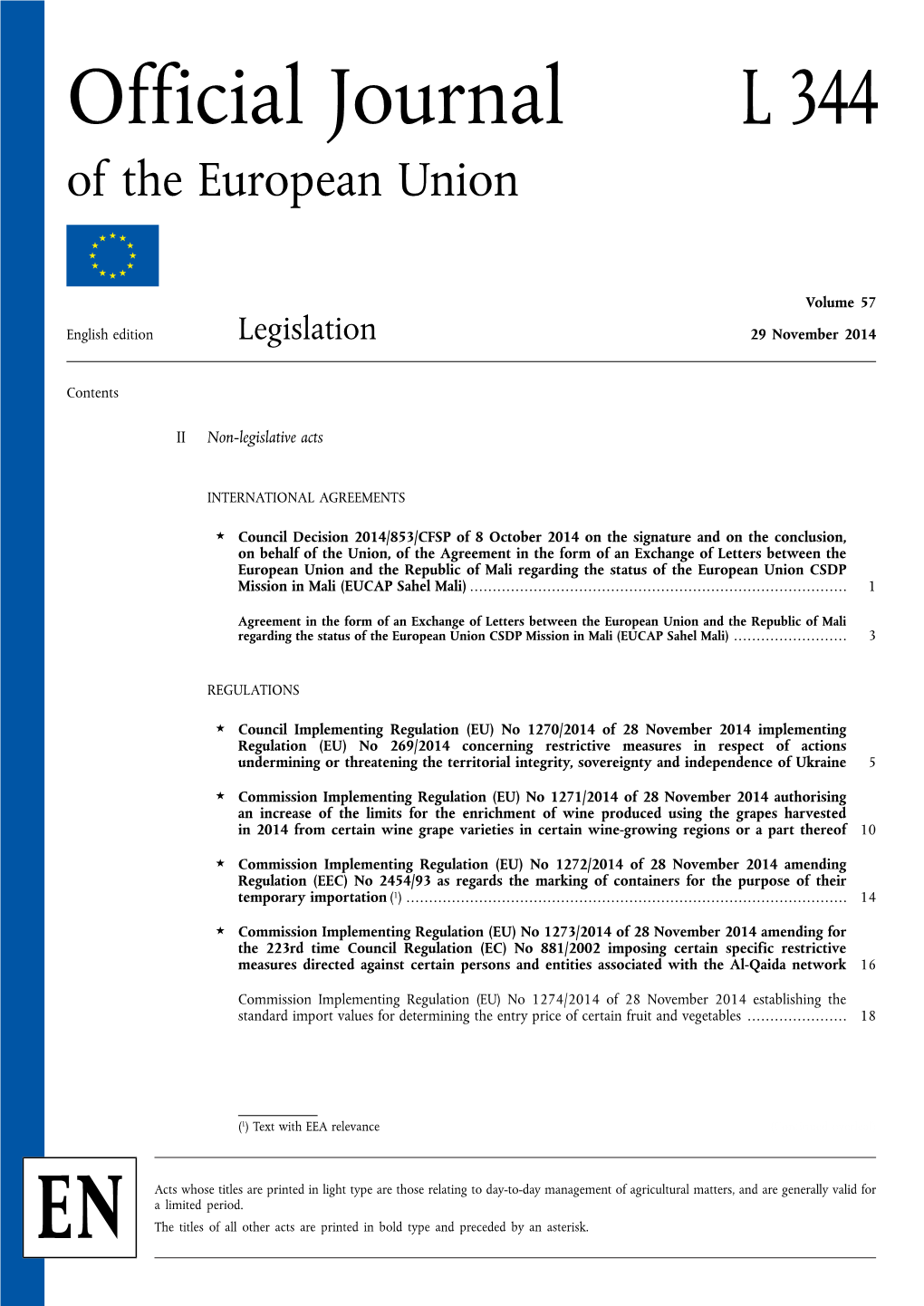 Council Implementing Regulation (EU) No 1270/2014