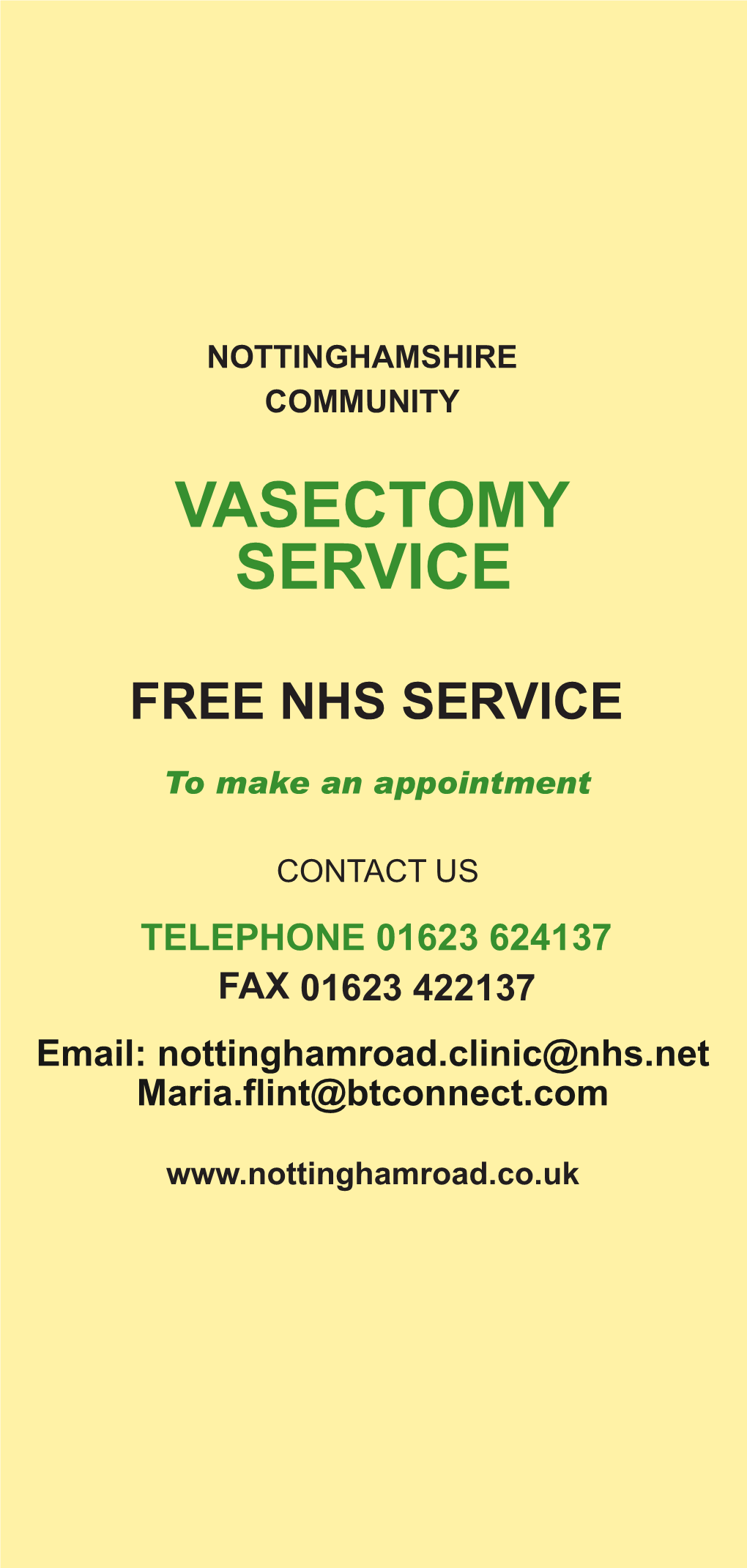 Vasectomy Leaflet