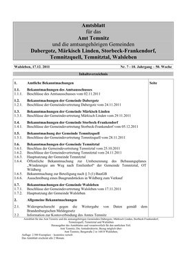 Amtsblatt Nr.7 2011