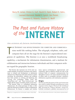 The Past and Future History of the INTERNET the Science of Future Technology
