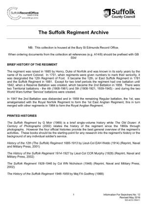 The Suffolk Regiment Archive