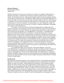 Proposal (Research Statement)