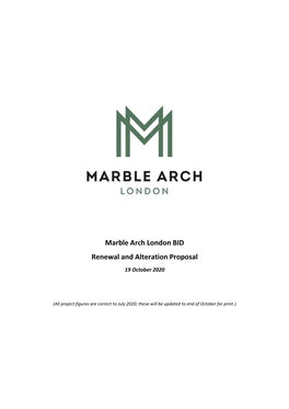Marble Arch London BID Renewal and Alteration Proposal