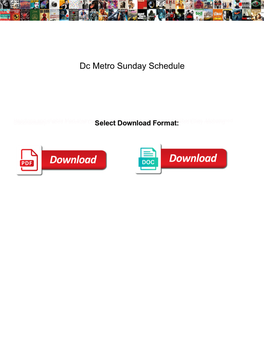 Dc Metro Sunday Schedule