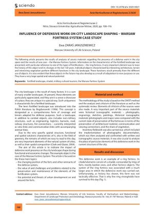 Warsaw Fortress System Case Study