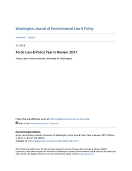 Arctic Law & Policy Year in Review