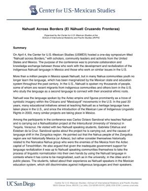 Nahuatl Across Borders (El Náhuatl Cruzando Fronteras)