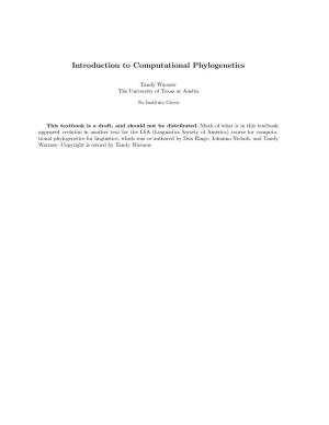 Introduction to Computational Phylogenetics