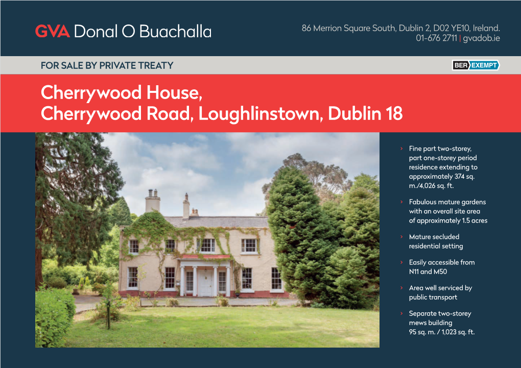Cherrywood House, Cherrywood Road, Loughlinstown, Dublin 18